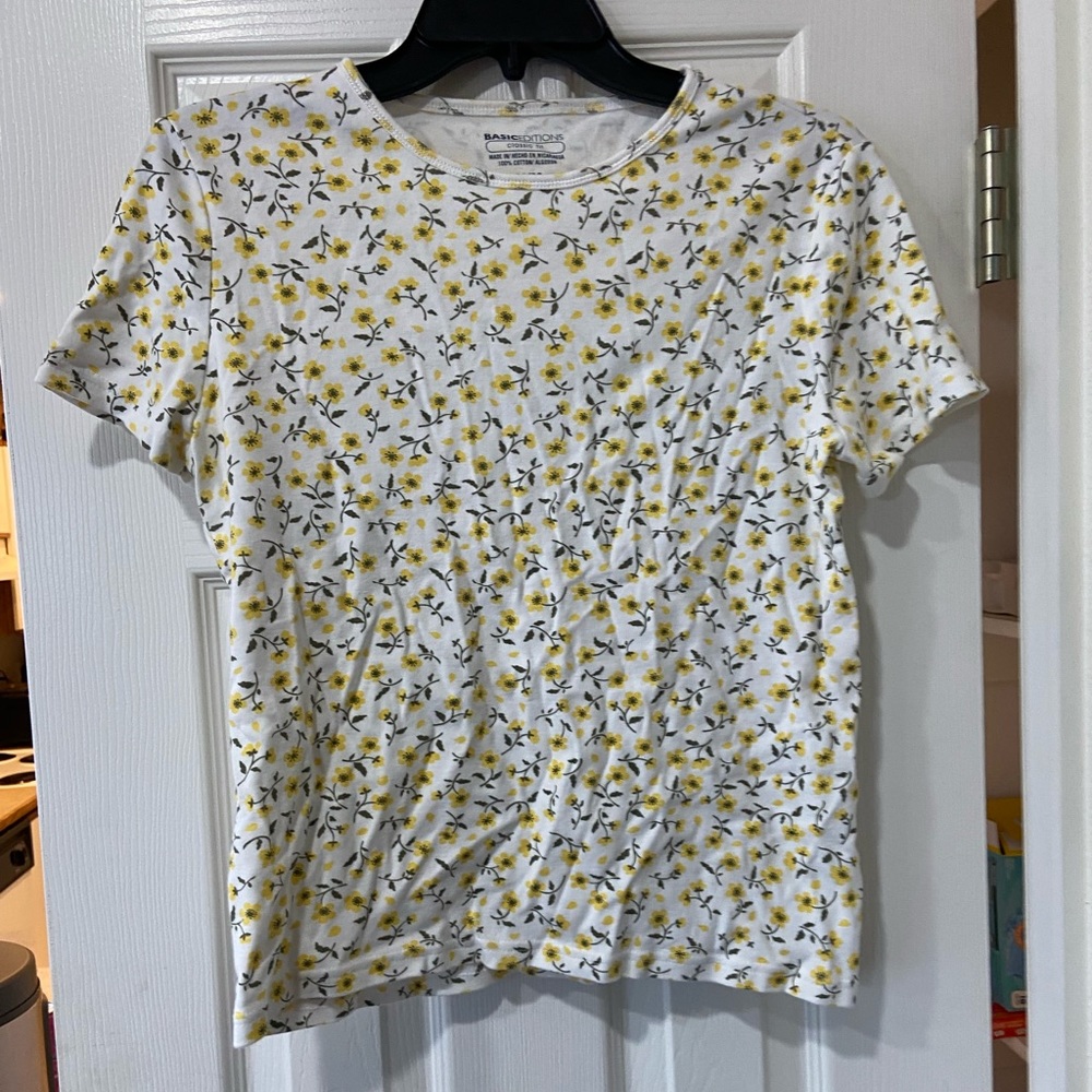 White Floral Babydoll Tee